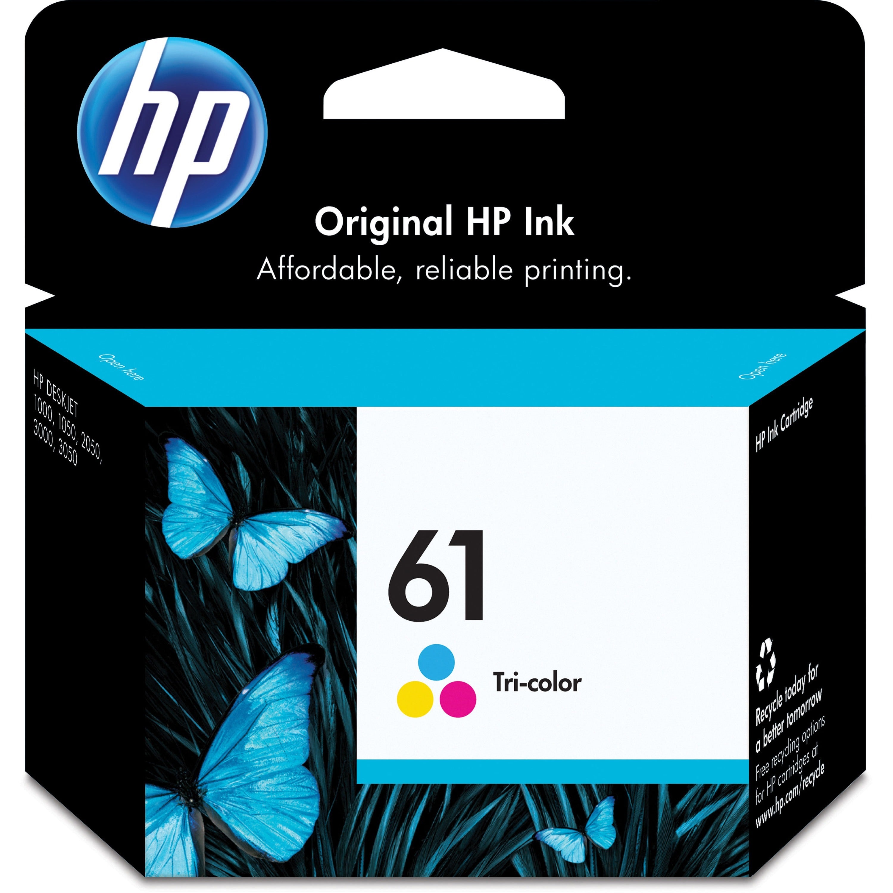 HP 61, (CH562WN) Tri-Color Original Ink Cartridge