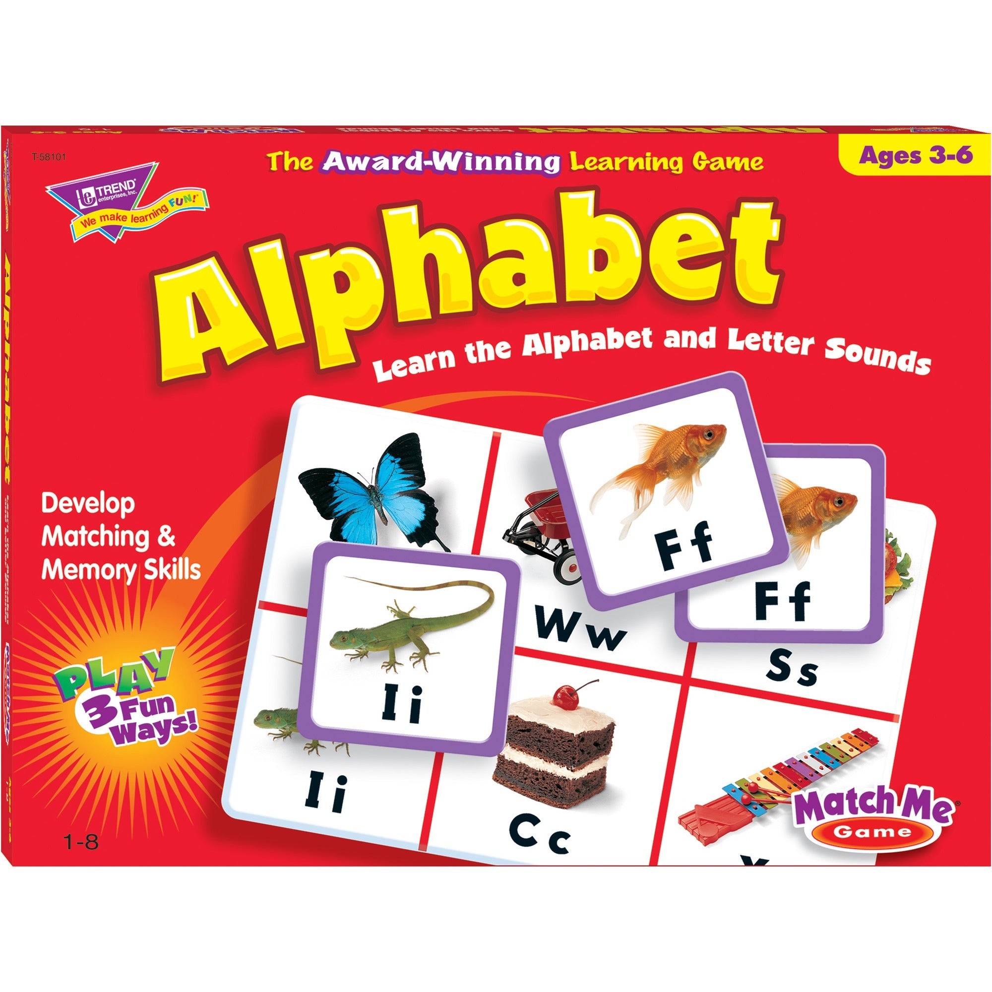 Trend Match Me Alphabet Learning Game - Educational - 1 to 8 Players - 1 Each - 