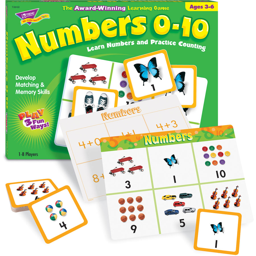Trend Match Me Numbers 0-10 Learning Game - Educational - 1 to 8 Players - 1 Each - 