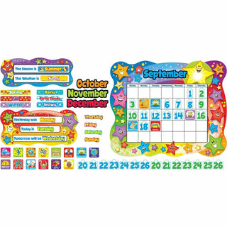 Trend Star Calendar Bulletin Board Set - Durable - 26" Height x 31.50" Width - Assorted - 1 / Set - 