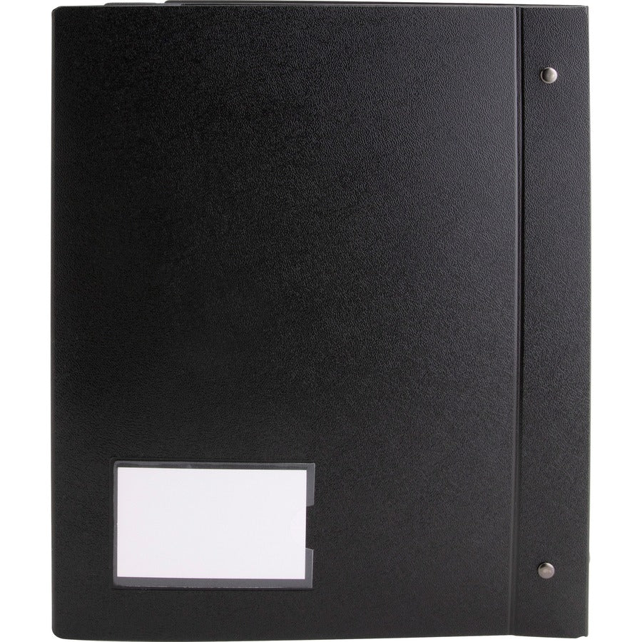 Business Source Presentation Binder - 1" Binder Capacity - Letter - 8 1/2" x 11" Sheet Size - Ring Fastener(s) - Internal Pocket(s) - Black - Recycled - Business Card Holder, Label Holder - 1 Each