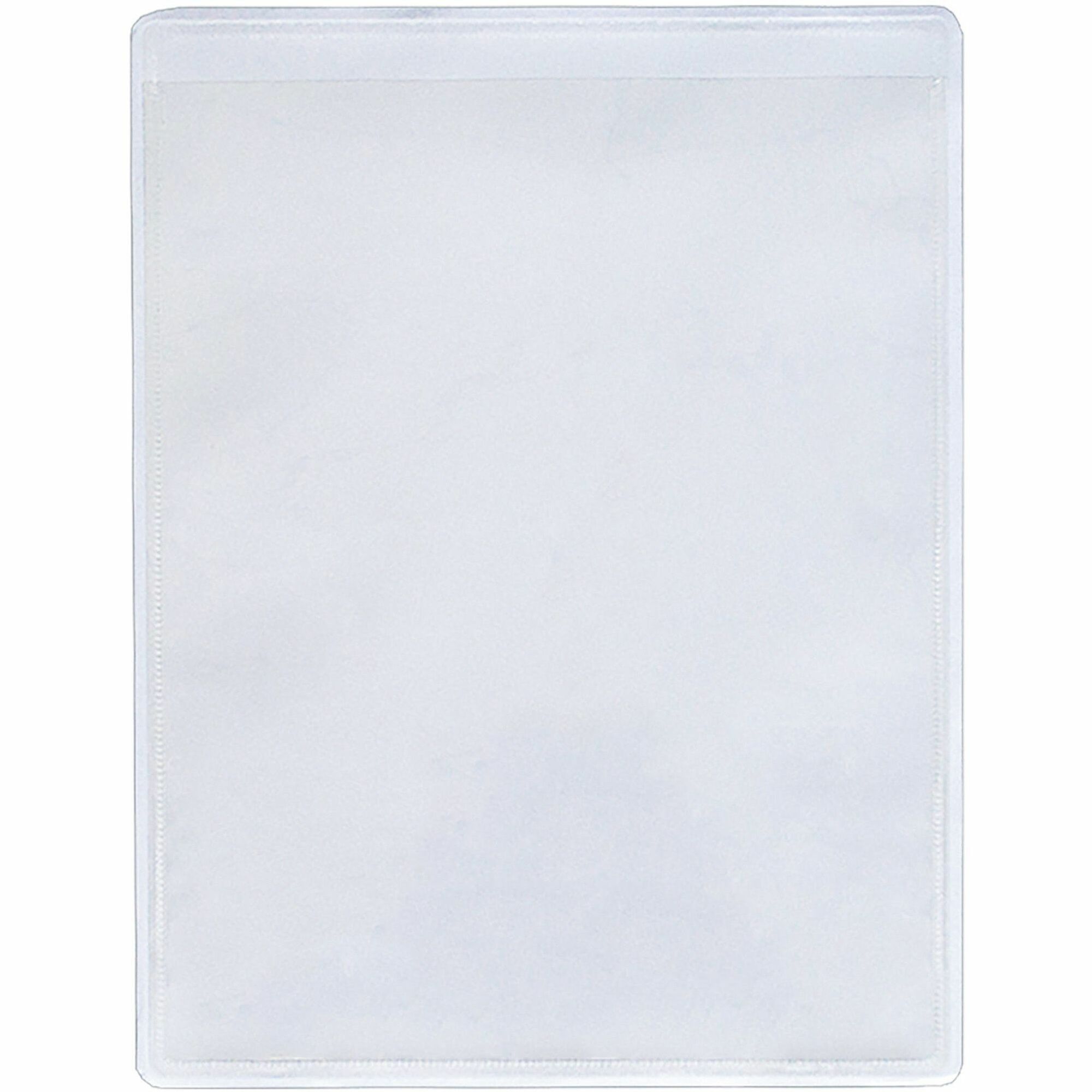 Business Source Self-Adhesive Shop Ticket Holders - 8.5" x 11" x - Vinyl - 50 / Box - Clear