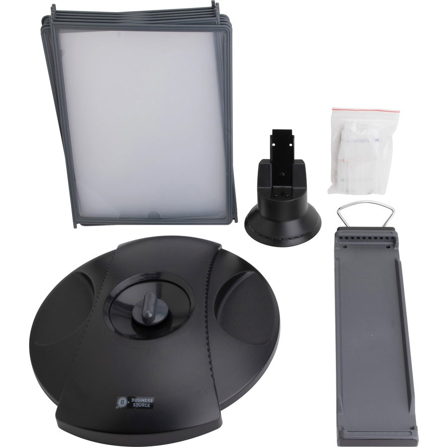 Business Source Deluxe Catalog Display Rack - 20 x Sheet - Rubber Feet - Black - Plastic, Polypropylene - 1 Each - 