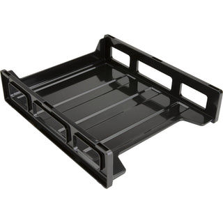 Business Source Front-Load Stackable Letter Tray - Desktop - Stackable - 25% Recycled - Black - Plastic - 1 Each - 