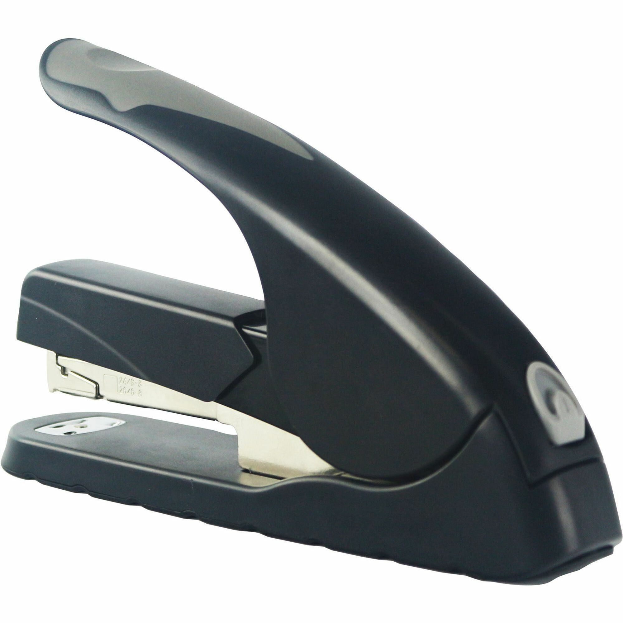 Business Source Full-strip Effortless Stapler - 20 of 20lb Paper Sheets Capacity - 210 Staple Capacity - Full Strip - 1/4" , 5/16" Staple Size - 1 Each - Black, Gray