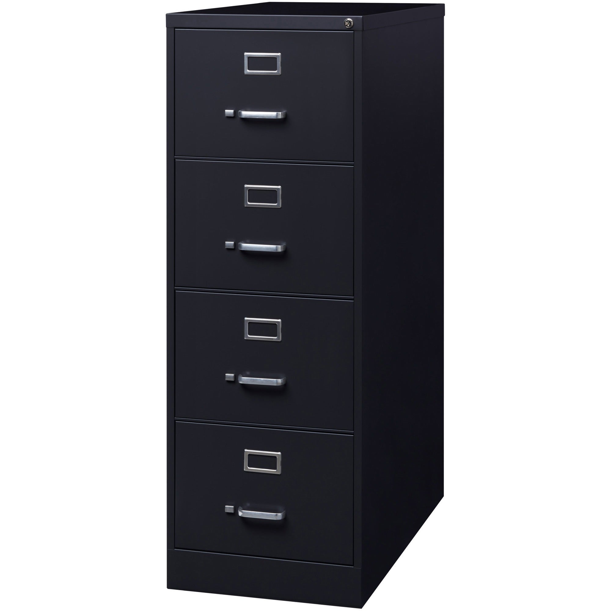 Lorell Fortress Series 26-1/2" Commercial-Grade Vertical File Cabinet - 18" x 26.5" x 52" - 4 x Drawer(s) for File - Legal - Vertical - Lockable, Ball-bearing Suspension, Heavy Duty - Black - Steel - Recycled - 