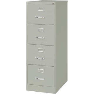 Lorell Fortress Series 26-1/2" Commercial-Grade Vertical File Cabinet - 18" x 26.5" x 52" - 4 x Drawer(s) for File - Legal - Vertical - Lockable, Ball-bearing Suspension, Heavy Duty - Light Gray - Steel - Recycled