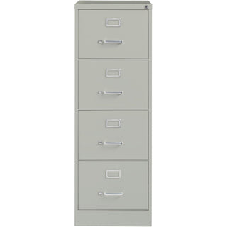 Lorell Fortress Series 26-1/2" Commercial-Grade Vertical File Cabinet - 18" x 26.5" x 52" - 4 x Drawer(s) for File - Legal - Vertical - Lockable, Ball-bearing Suspension, Heavy Duty - Light Gray - Steel - Recycled