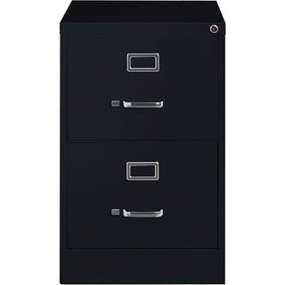 Lorell Fortress Series 26-1/2" Commercial-Grade Vertical File Cabinet - 18" x 26.5" x 28.4" - 2 x Drawer(s) for File - Legal - Vertical - Lockable, Ball-bearing Suspension, Heavy Duty - Black - Steel - Recycled