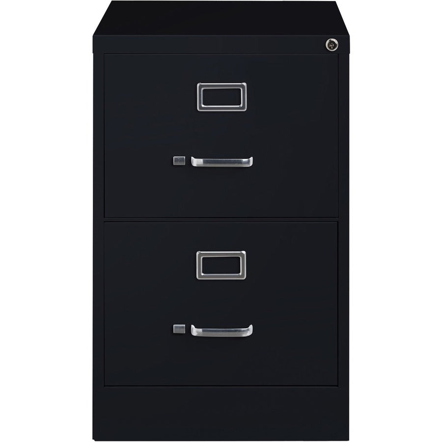 Lorell Fortress Series 26-1/2" Commercial-Grade Vertical File Cabinet - 18" x 26.5" x 28.4" - 2 x Drawer(s) for File - Legal - Vertical - Lockable, Ball-bearing Suspension, Heavy Duty - Black - Steel - Recycled