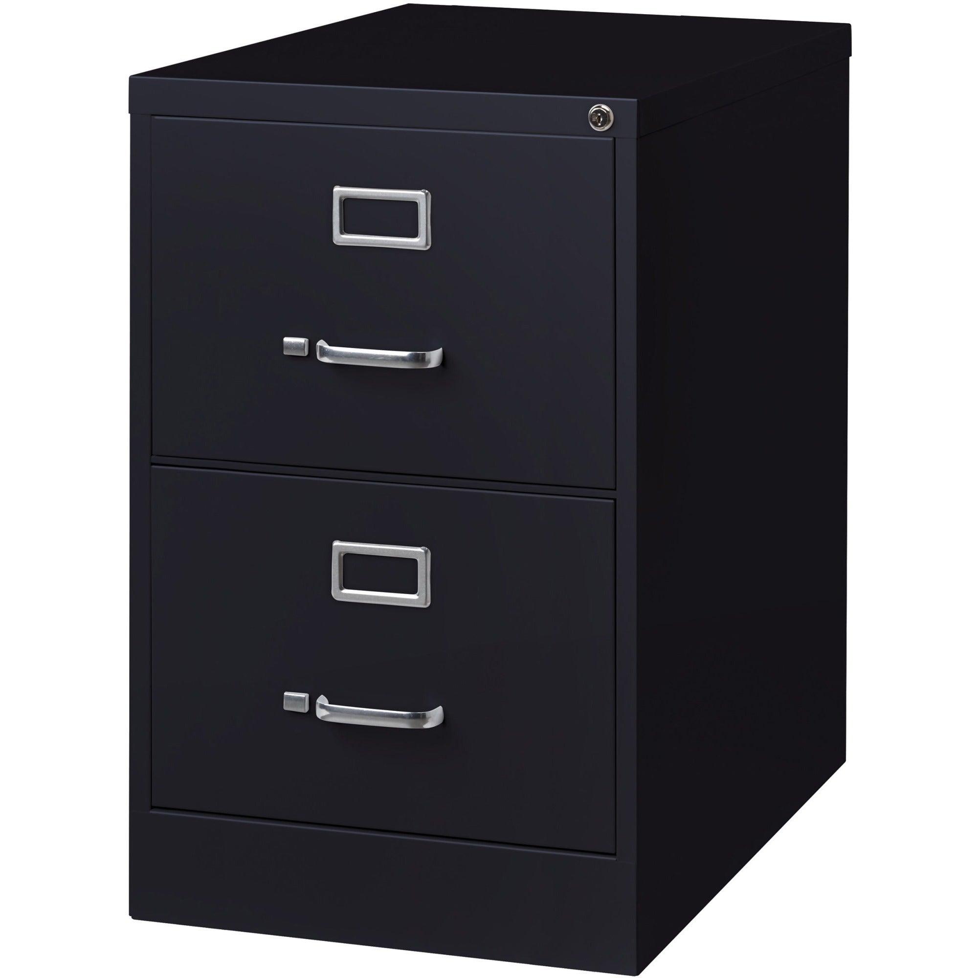 Lorell Fortress Series 26-1/2" Commercial-Grade Vertical File Cabinet - 18" x 26.5" x 28.4" - 2 x Drawer(s) for File - Legal - Vertical - Lockable, Ball-bearing Suspension, Heavy Duty - Black - Steel - Recycled - 