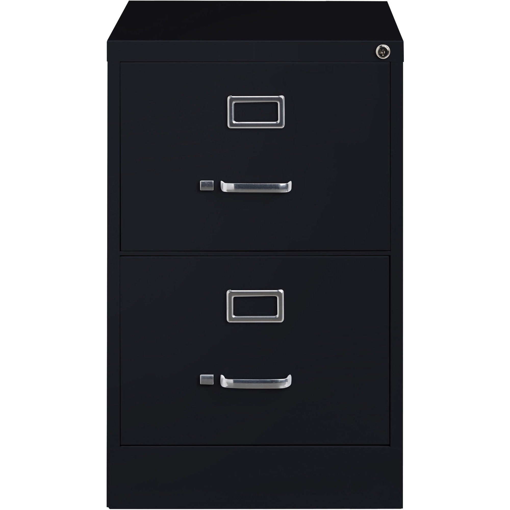 Lorell Fortress Series 26-1/2" Commercial-Grade Vertical File Cabinet - 18" x 26.5" x 28.4" - 2 x Drawer(s) for File - Legal - Vertical - Lockable, Ball-bearing Suspension, Heavy Duty - Black - Steel - Recycled - 