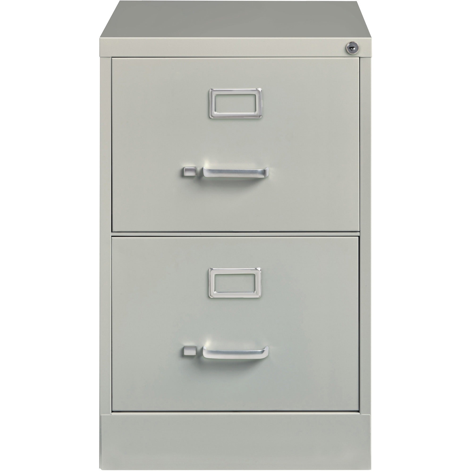 Lorell Fortress Series 26-1/2" Commercial-Grade Vertical File Cabinet - 18" x 26.5" x 28.4" - 2 x Drawer(s) for File - Legal - Vertical - Lockable, Ball-bearing Suspension, Heavy Duty - Light Gray - Steel - Recycled - 