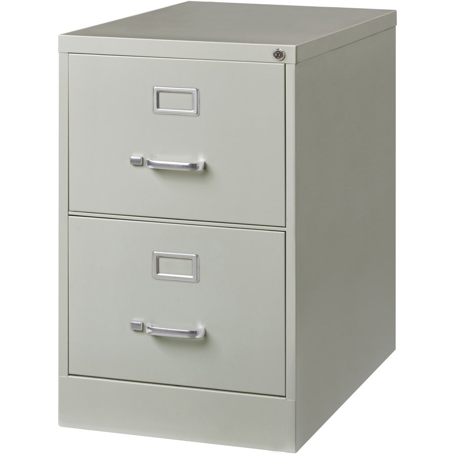 Lorell Fortress Series 26-1/2" Commercial-Grade Vertical File Cabinet - 18" x 26.5" x 28.4" - 2 x Drawer(s) for File - Legal - Vertical - Lockable, Ball-bearing Suspension, Heavy Duty - Light Gray - Steel - Recycled