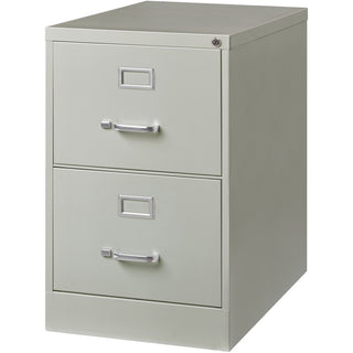 Lorell Fortress Series 26-1/2" Commercial-Grade Vertical File Cabinet - 18" x 26.5" x 28.4" - 2 x Drawer(s) for File - Legal - Vertical - Lockable, Ball-bearing Suspension, Heavy Duty - Light Gray - Steel - Recycled