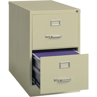 Lorell Fortress Series 26-1/2" Commercial-Grade Vertical File Cabinet - 18" x 26.5" x 28.4" - 2 x Drawer(s) for File - Legal - Vertical - Lockable, Ball-bearing Suspension, Heavy Duty - Putty - Steel - Recycled