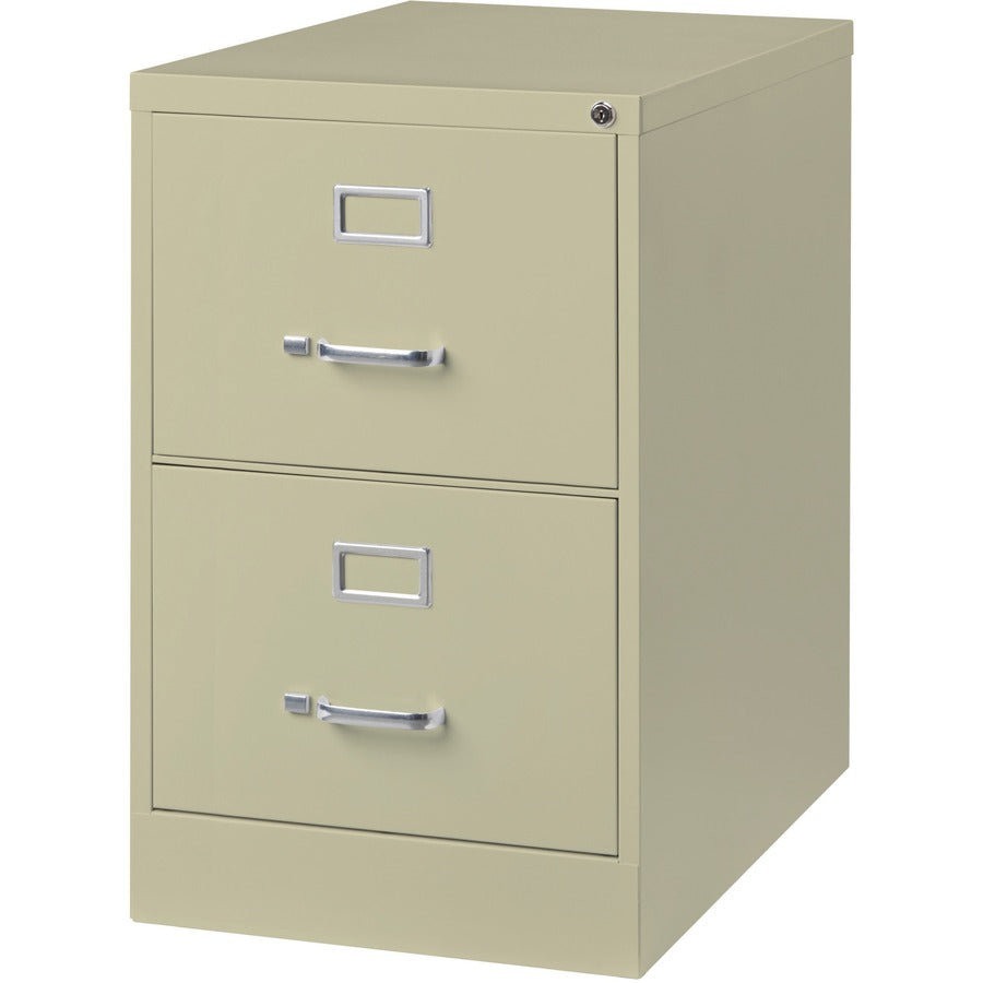 Lorell Fortress Series 26-1/2" Commercial-Grade Vertical File Cabinet - 18" x 26.5" x 28.4" - 2 x Drawer(s) for File - Legal - Vertical - Lockable, Ball-bearing Suspension, Heavy Duty - Putty - Steel - Recycled