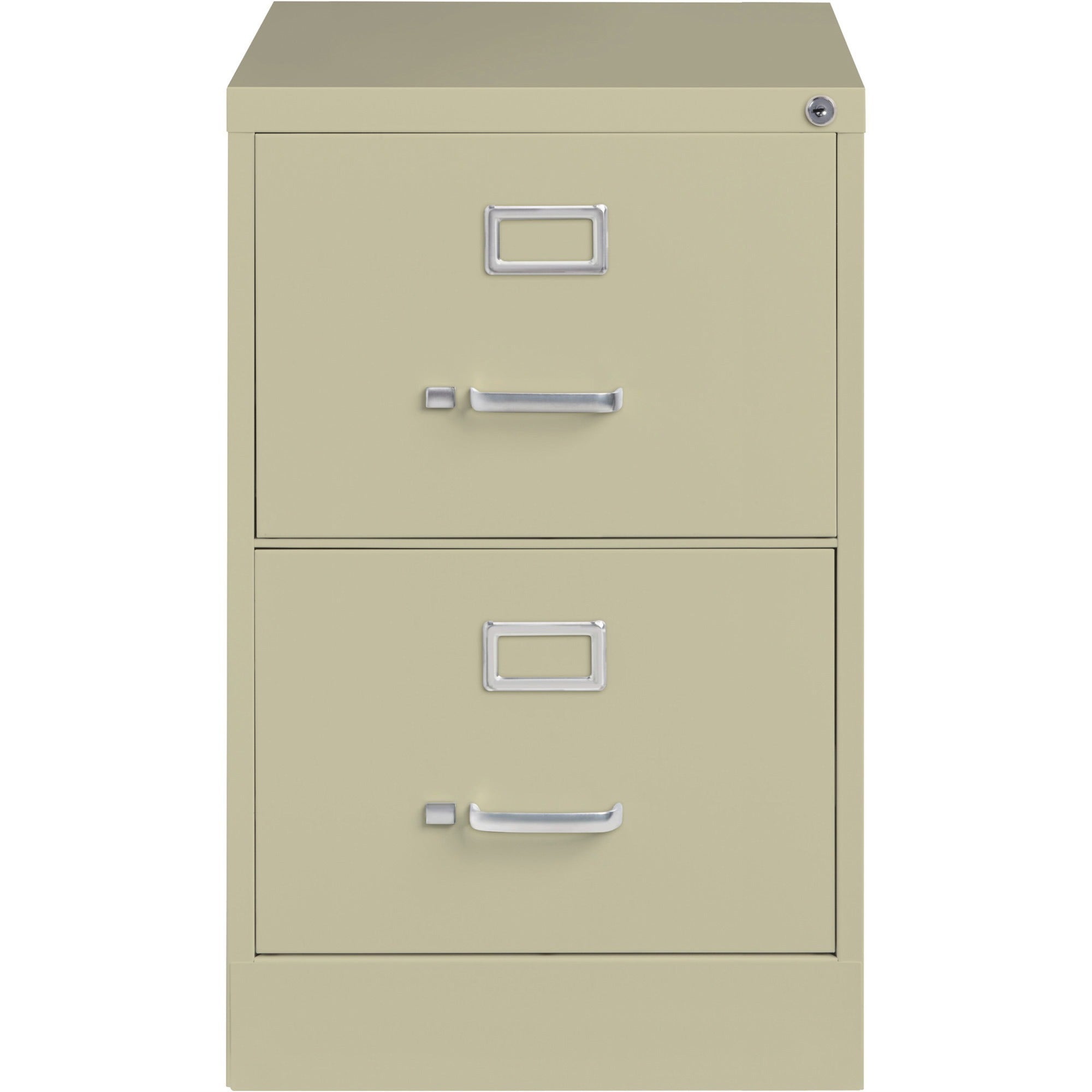 Lorell Fortress Series 26-1/2" Commercial-Grade Vertical File Cabinet - 18" x 26.5" x 28.4" - 2 x Drawer(s) for File - Legal - Vertical - Lockable, Ball-bearing Suspension, Heavy Duty - Putty - Steel - Recycled - 
