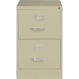 Lorell Fortress Series 26-1/2" Commercial-Grade Vertical File Cabinet - 18" x 26.5" x 28.4" - 2 x Drawer(s) for File - Legal - Vertical - Lockable, Ball-bearing Suspension, Heavy Duty - Putty - Steel - Recycled