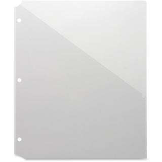 Business Source Poly Binder Pockets - 40 x Sheet Capacity - For Letter 8 1/2" x 11" Sheet - 3 x Holes - Rectangular - Clear - Polypropylene - 5 / Pack - 