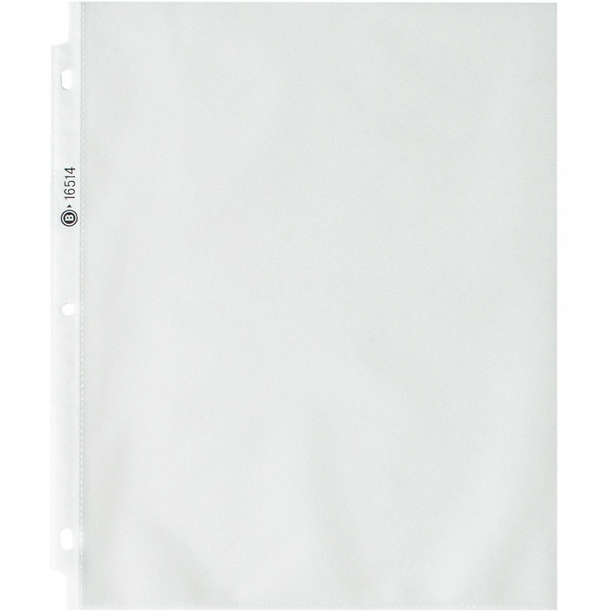 Business Source Nonglare Top-loading Sheet Protectors - 11" Height x 9" Width - 3.3 mil Thickness - For Letter 8 1/2" x 11" Sheet - Rectangular - Non-glare - Polypropylene - 50 / Box