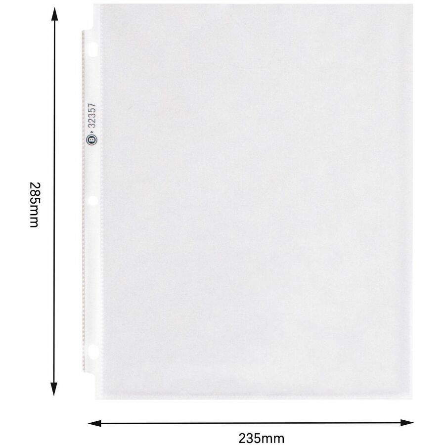 Business Source Sheet Protectors - 2.4 mil Thickness - For Letter 8 1/2" x 11" Sheet - 3 x Holes - Ring Binder - Top Loading - Rectangular - Clear - Polypropylene - 50 / Pack