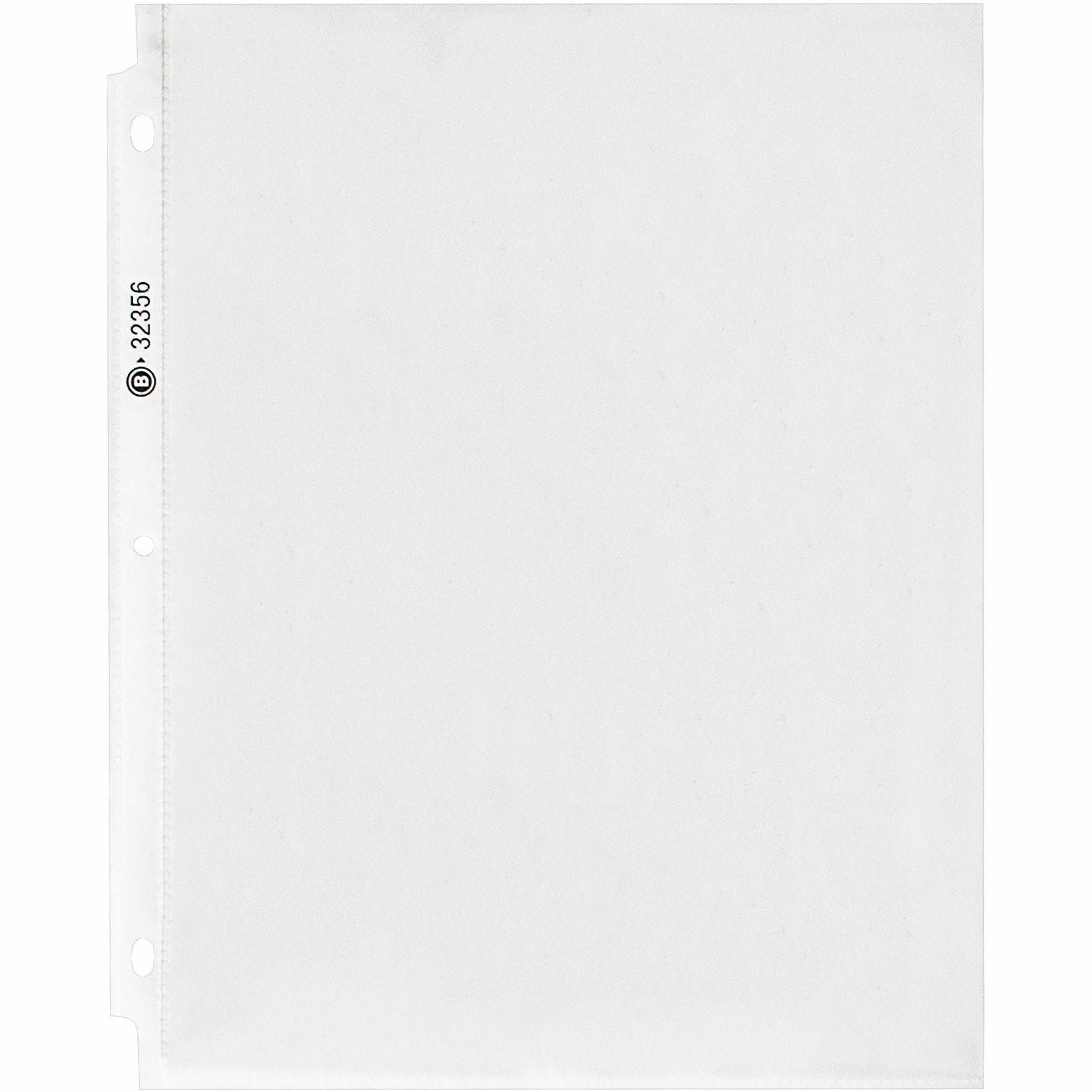 Business Source Nonglare Top-loading Sheet Protectors - 11" Height x 9" Width - 2.4 mil Thickness - For Letter 8 1/2" x 11" Sheet - Rectangular - Clear - Polypropylene - 50 / Pack