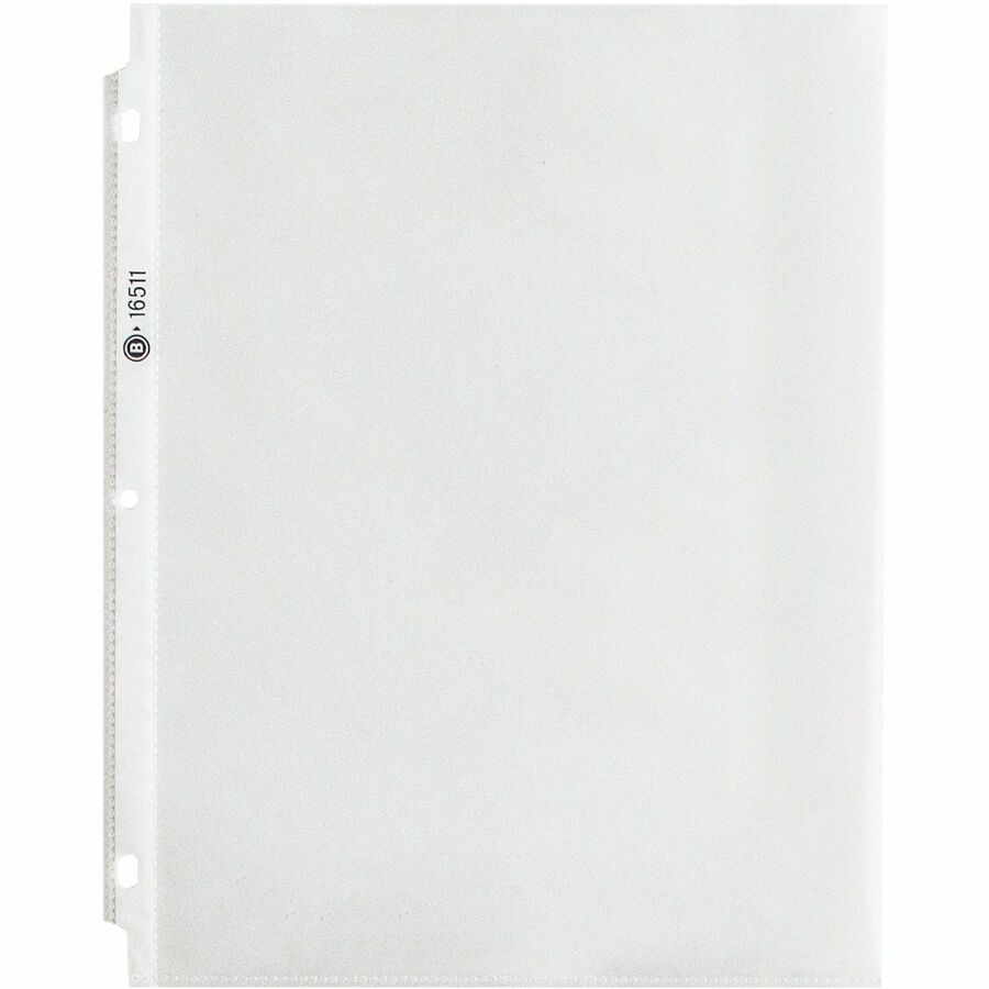 Business Source Sheet Protectors - 5 mil Thickness - For Letter 8 1/2" x 11" Sheet - 3 x Holes - Ring Binder - Top Loading - Rectangular - Clear - Polypropylene - 50 / Box