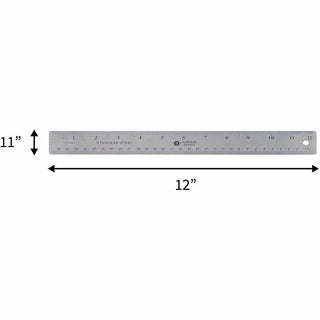Business Source Nonskid Stainless Steel Ruler - 12" Length - 1/16, 1/32 Graduations - Metric Measuring System - Stainless Steel - 1 Each - Silver