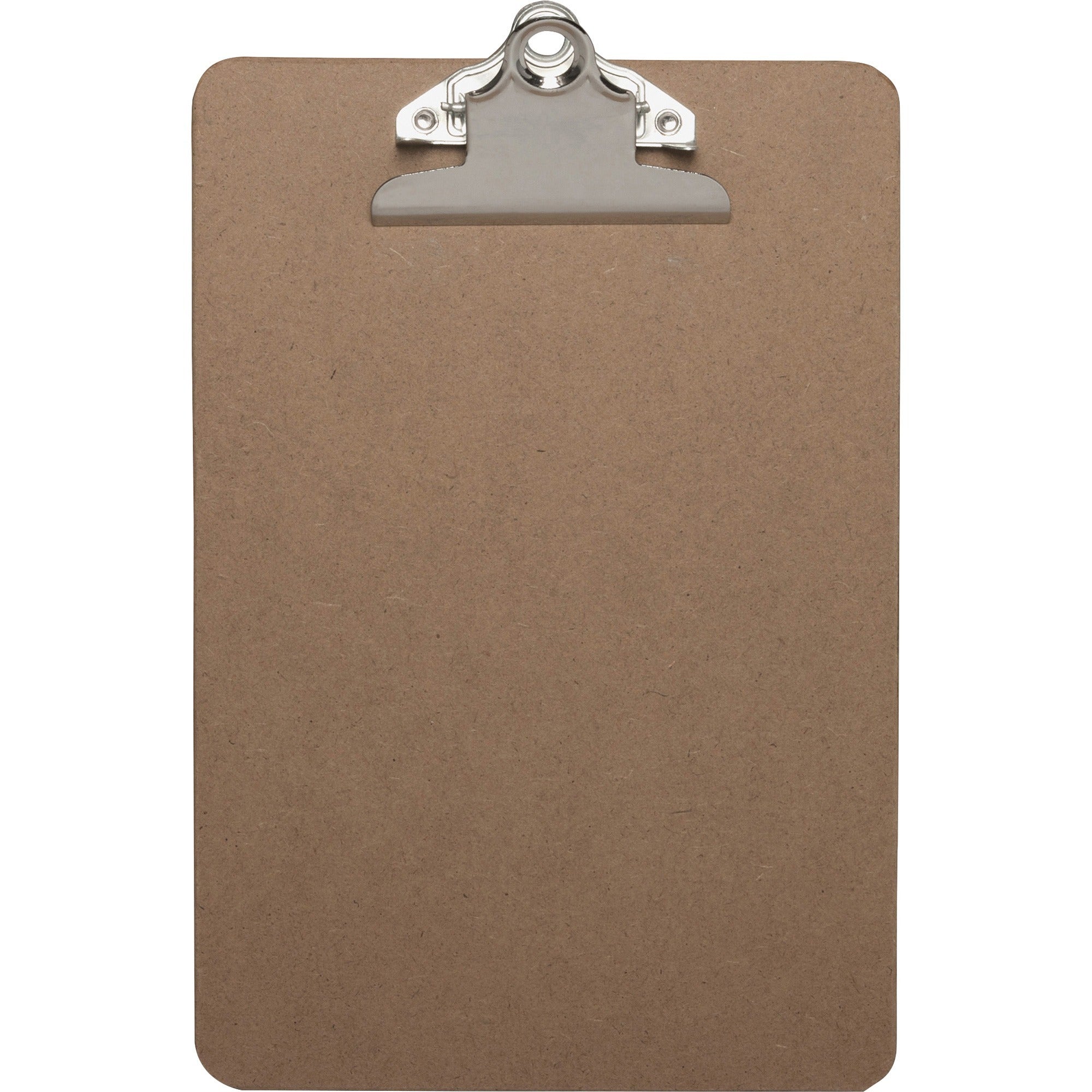 Business Source Mini Clipboard with Standard Metal Clip - Standard - 6" x 9" - Hardboard - Brown - 1 Each - 