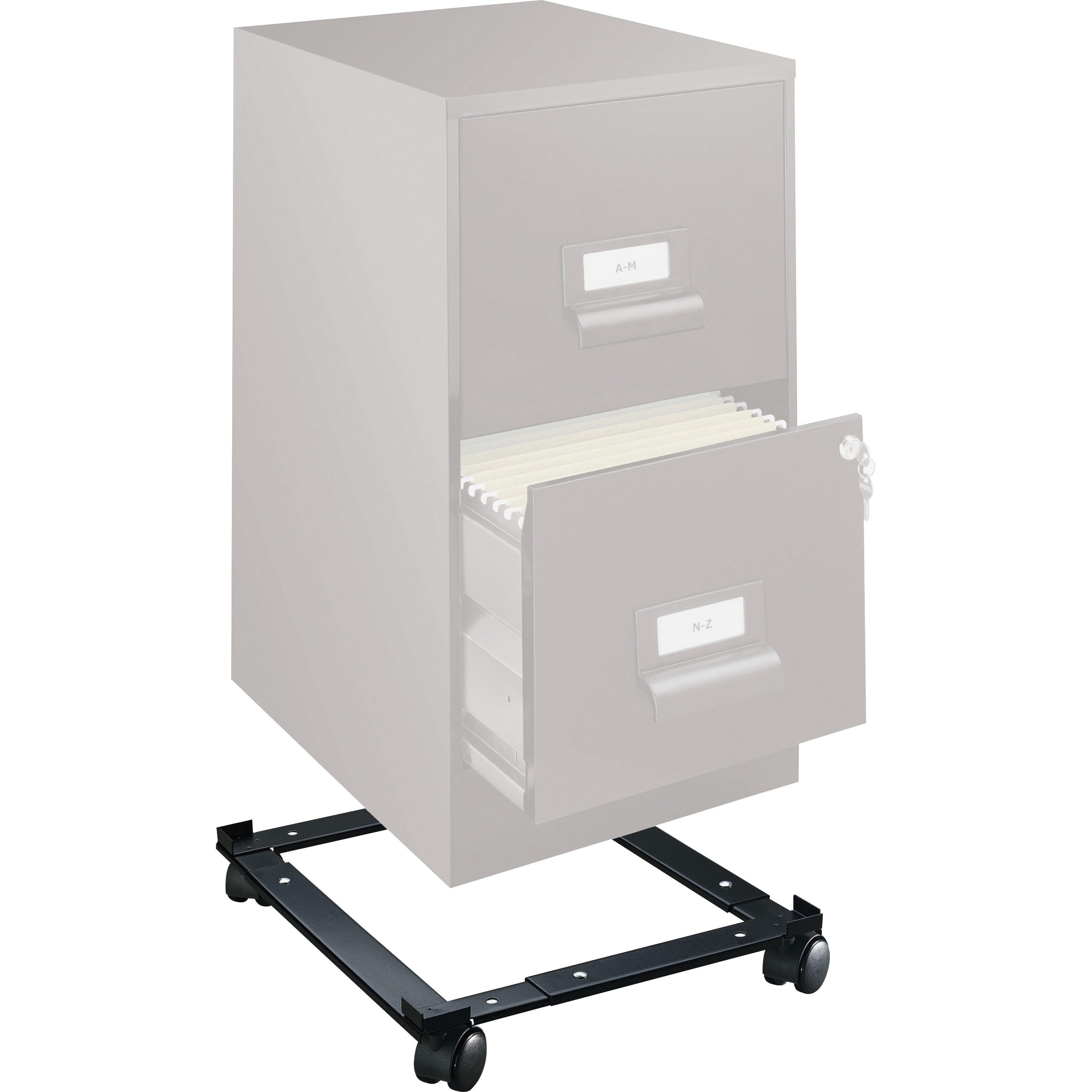 Lorell Commercial-Grade File Caddy - 400 lb Capacity - 4 Casters - Steel - x 16.6" Width x 11.4" Depth x 4" Height - Black - 1 Each - 