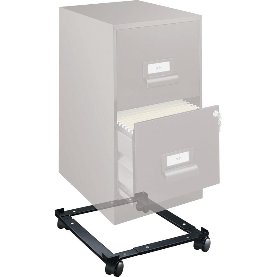 Lorell Commercial-Grade File Caddy - 400 lb Capacity - 4 Casters - Steel - x 16.6" Width x 11.4" Depth x 4" Height - Black - 1 Each - 