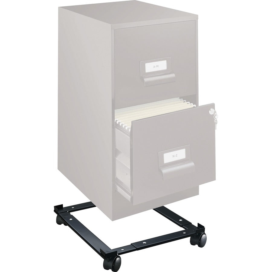 Lorell Commercial-Grade File Caddy - 400 lb Capacity - 4 Casters - Steel - x 16.6" Width x 11.4" Depth x 4" Height - Black - 1 Each