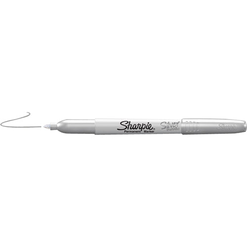 Metallic Fine Point Permanent Markers, Metallic Silver, 36/Pack