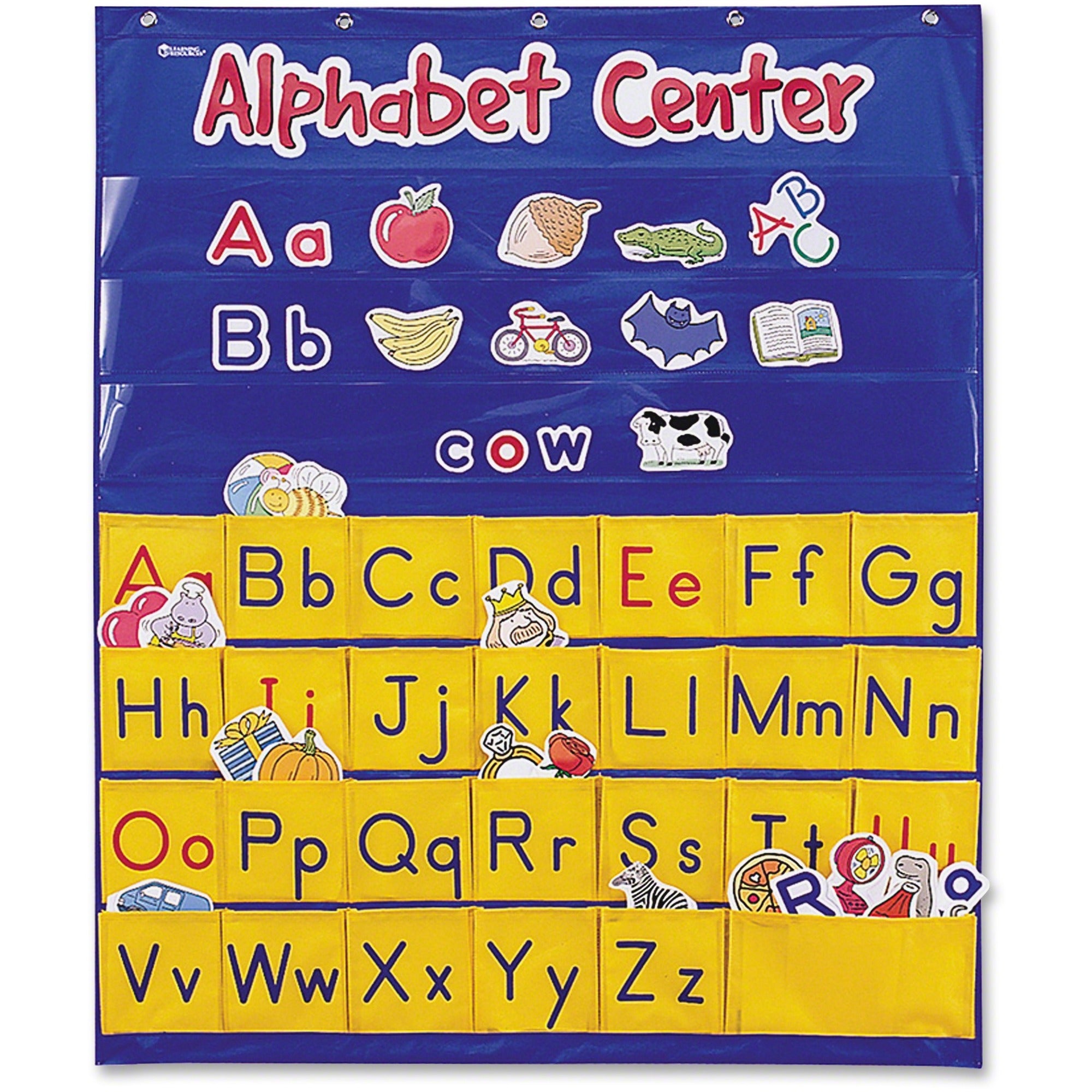 Learning Resources Alphabet Center Pocket Chart - Theme/Subject: Learning - Skill Learning: Alphabet, Picture Words, Word Building, Letter Sound, Visual, Uppercase Letters, Lowercase Letters, Vowels, Matching, Spelling, Consonant - 3+ - 1 Each - 