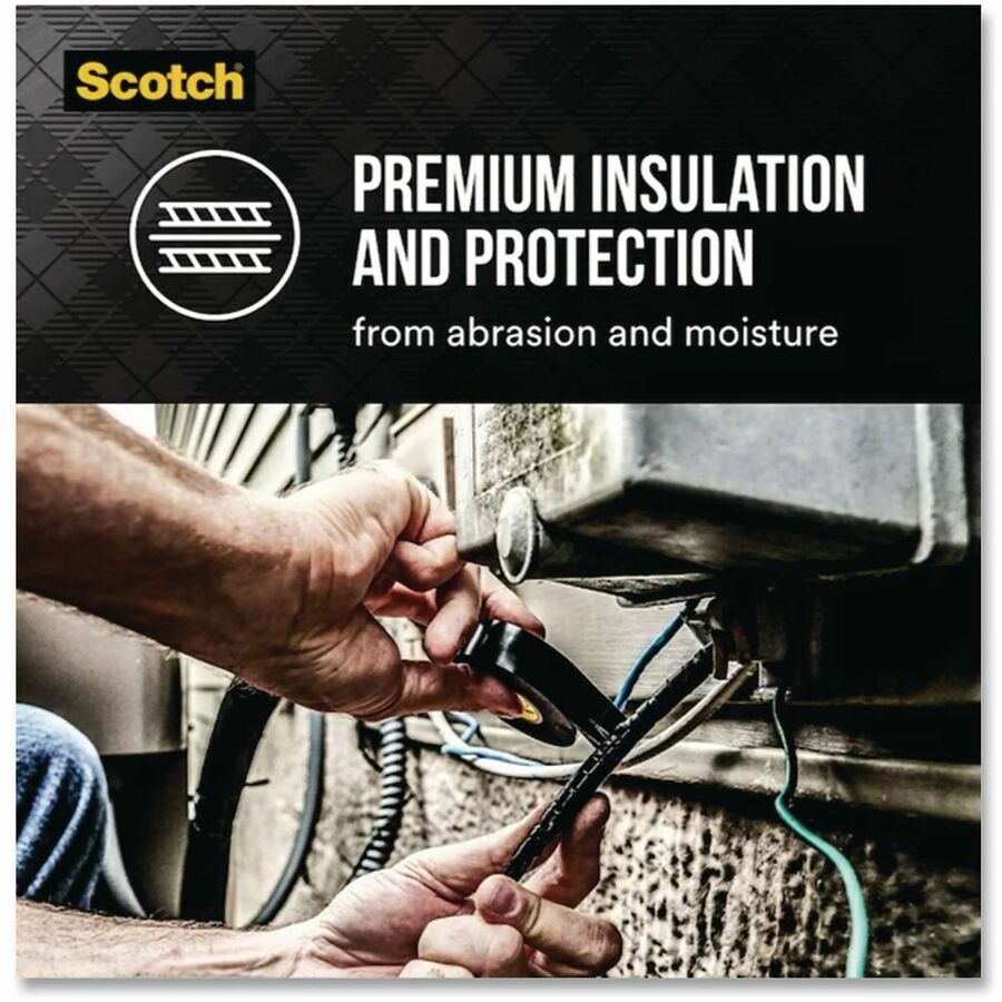 Scotch 88 Super Vinyl Electrical Tape, 0.75" x 66 ft, Black