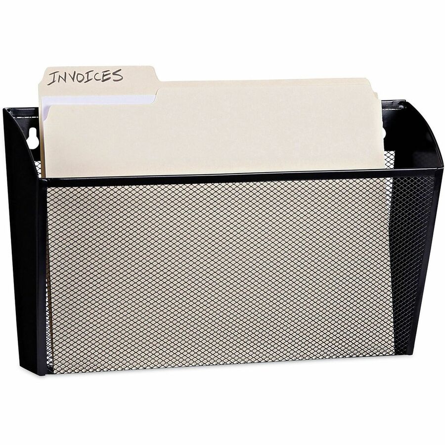 Metal Mesh Wall File, Letter Size, 14" x 3.1" x 8.2", Black