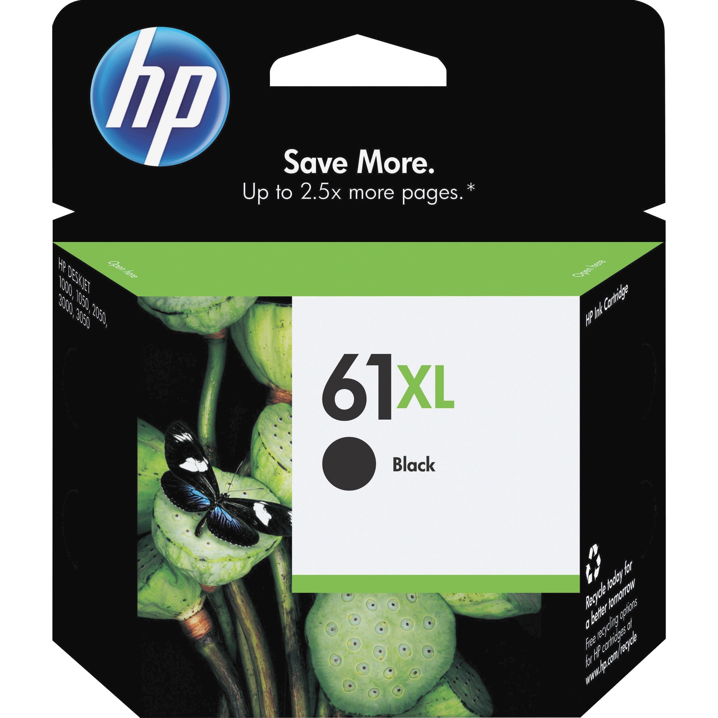 HP 61XL, (CH563WN) High-Yield Black Original Ink Cartridge