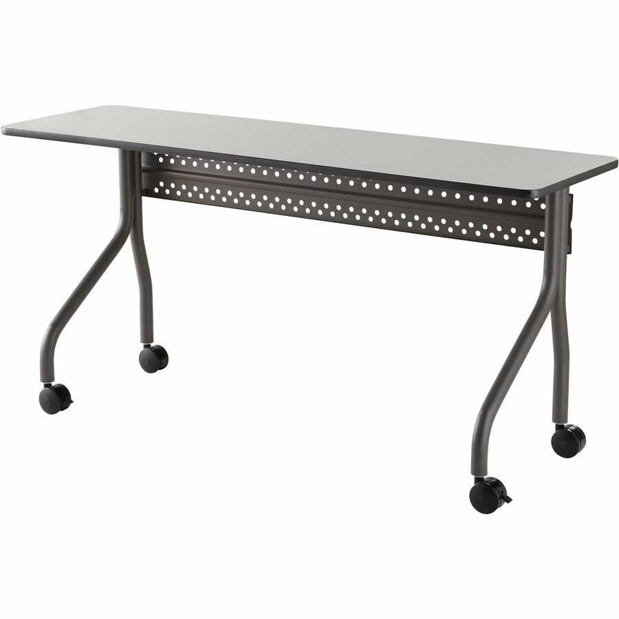 OfficeWorks Mobile Training Table, Rectangular, 60" x 18" x 29", Gray/Charcoal