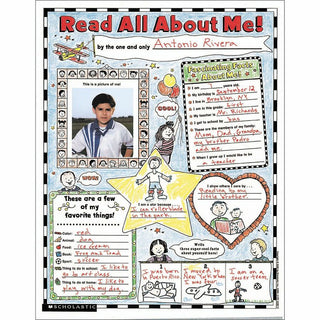 Scholastic Teach Res. Read About Me Poster - 17" Width x 22" Height - 