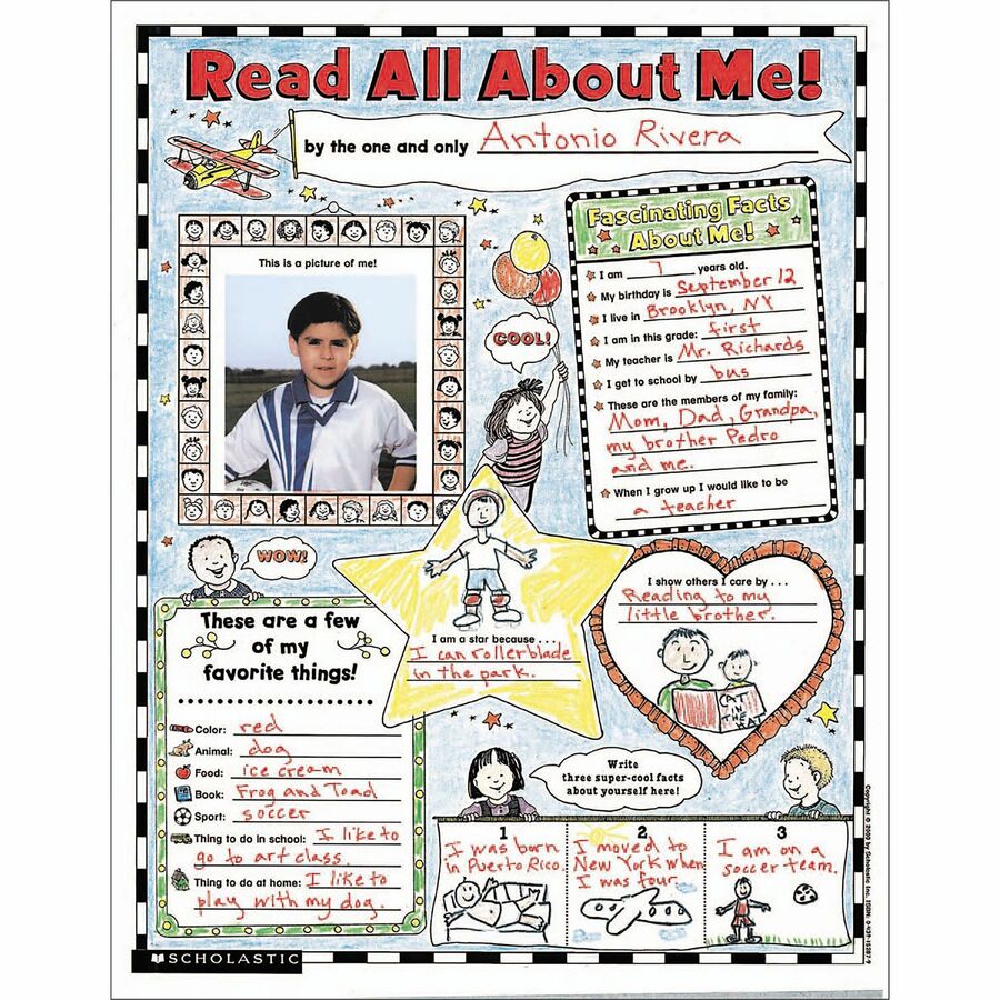 Scholastic Teach Res. Read About Me Poster - 17" Width x 22" Height - 