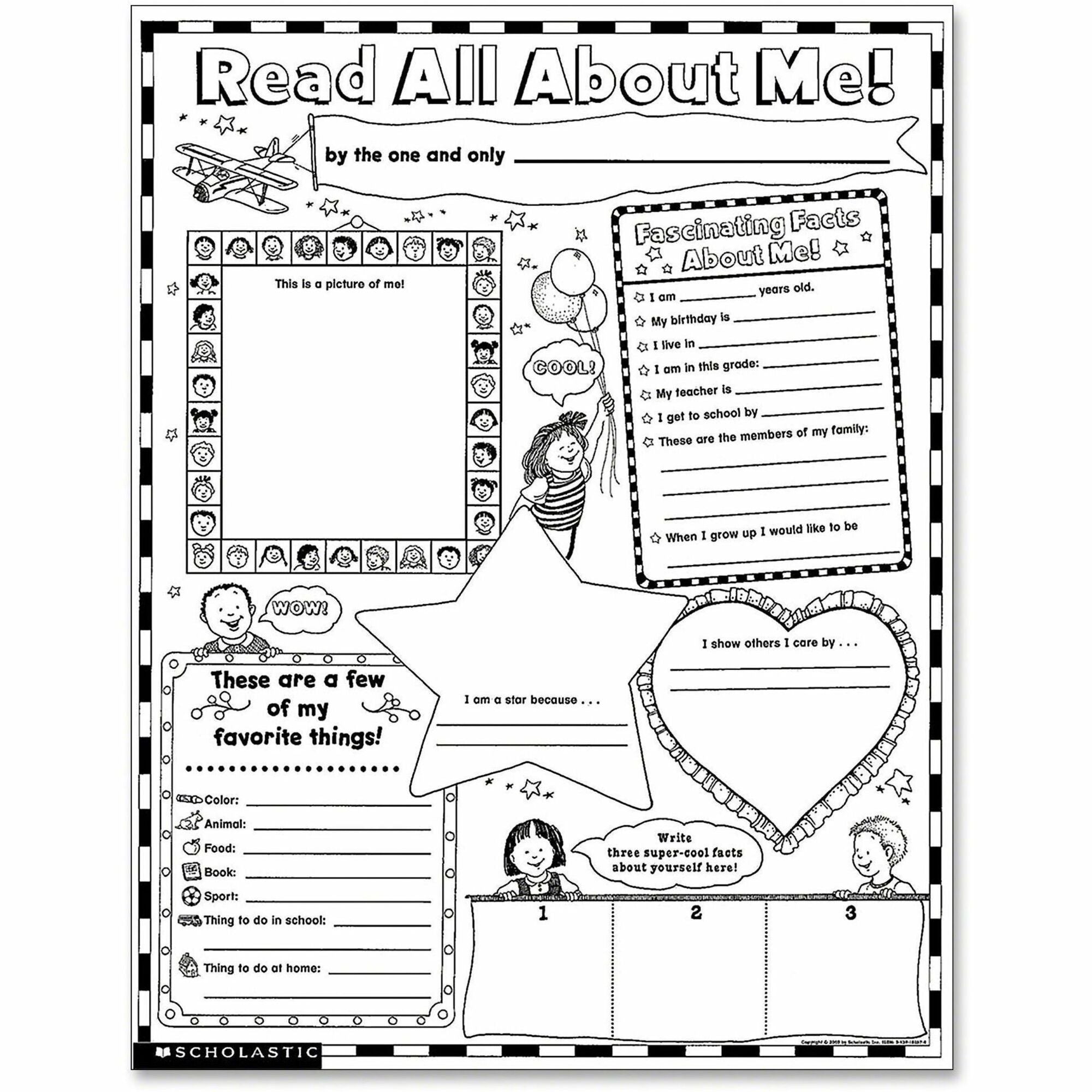 Scholastic Teach Res. Read About Me Poster - 17" Width x 22" Height - 
