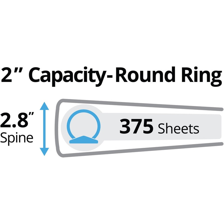 Avery Legal Durable Binder - 2" Binder Capacity - Legal - 8 1/2" x 14" Sheet Size - 275 Sheet Capacity - 3 x Round Ring Fastener(s) - 2 Pocket(s) - Polypropylene - Recycled - Spine Label, Durable, Flexible, Sturdy, Rivet, Label Holder, Business - 