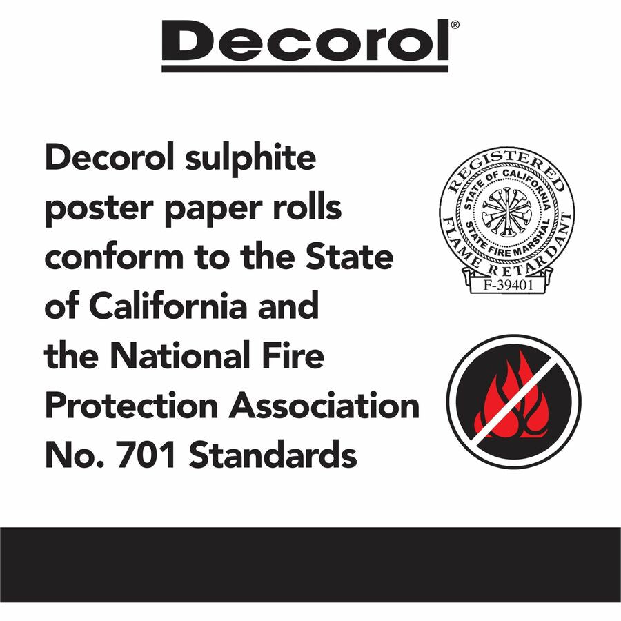 Decorol Flame-Retardant Art Paper Roll - Art, Classroom, Office, Banner, Bulletin Board - 7"Height x 36"Width x 1000 ftLength - 1 / Roll - Yellow - Sulphite - 