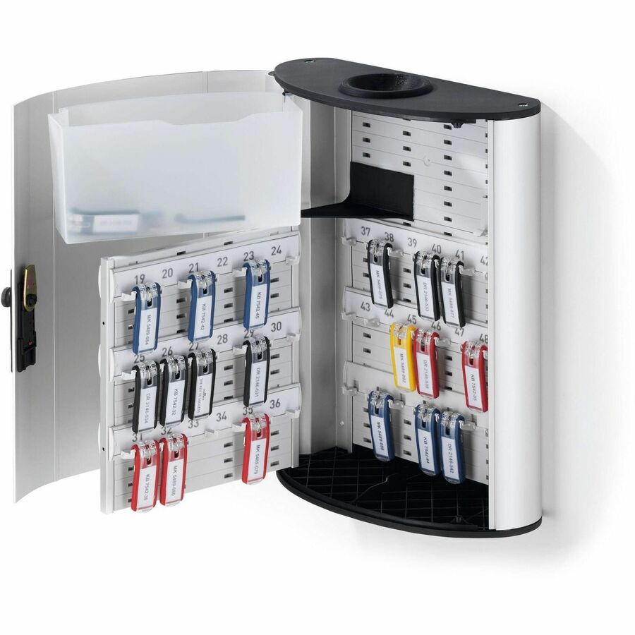 Key Box Plus, 54-Key, Brushed Aluminum, Silver, 11.75 x 4.63 x 15.75
