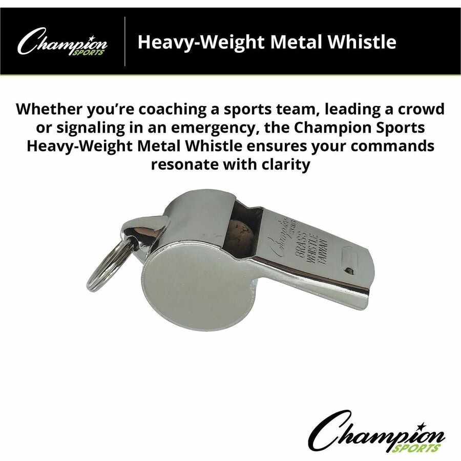 Sports Whistle, Heavy Weight, Metal, Silver, Dozen
