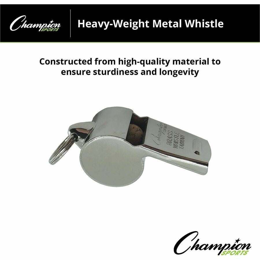 Sports Whistle, Heavy Weight, Metal, Silver, Dozen