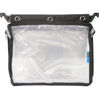 Expanding Zipper Pouch, 13 x 9.25, Black/Clear