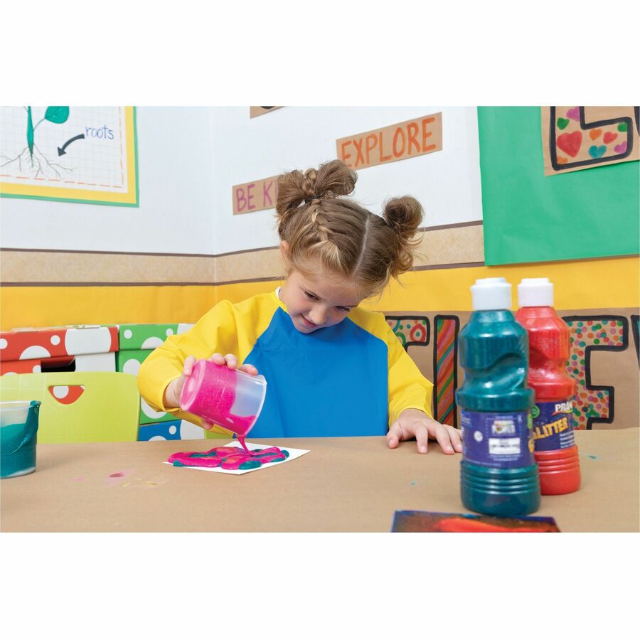 No-Spill Paint Cups, Assorted Color Lids/Cear Cups, 10/Set