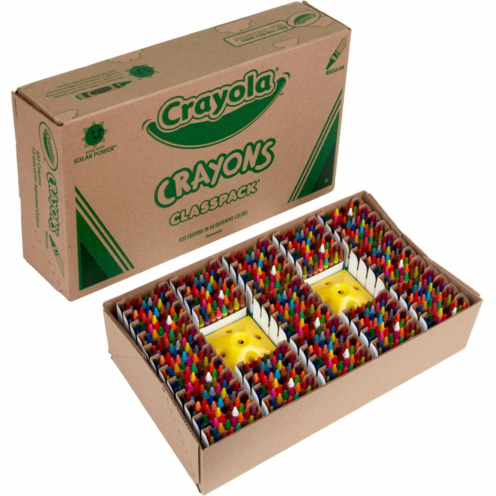 Classpack Regular Crayons, Assorted, 13 Caddies, 832/Box